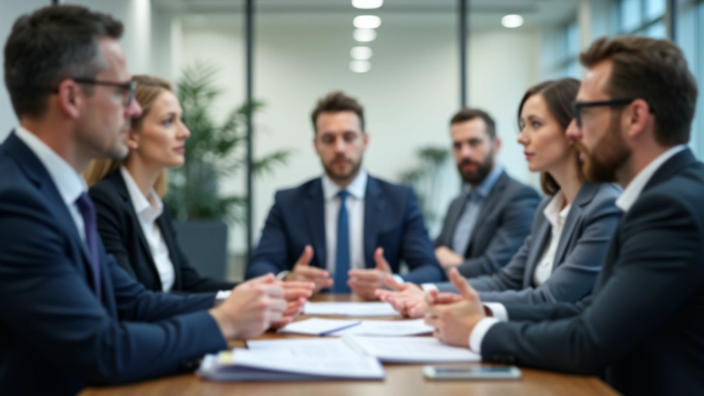 Tým odborníků v jednací místnosti